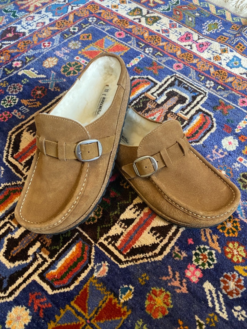 NWOT Birkenstock Buckley Shearling in Dark Tea Size 9-9.5